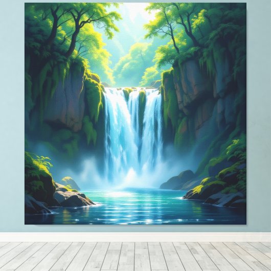 Magie des Wasserfalls Leinwanddruck (Insitu (Holzboden))