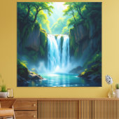 Magie des Wasserfalls Leinwanddruck (Insitu (Wohnzimmer))