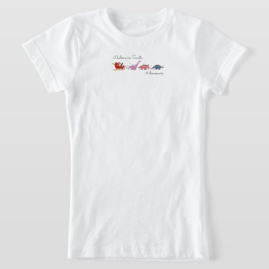 "Magie des Weihnachtsmanns und der Dinosaurier" T-Shirt (Ablage )