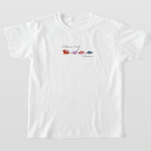 "Magie des Weihnachtsmanns und der Dinosaurier" T-Shirt (Ablage )