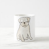 Magie des weißen Mops Kaffeetasse (Mittel)
