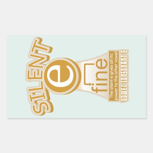 Magie e Regel PHONICS Englisch lernen Rechteckiger Aufkleber (Vorderseite)