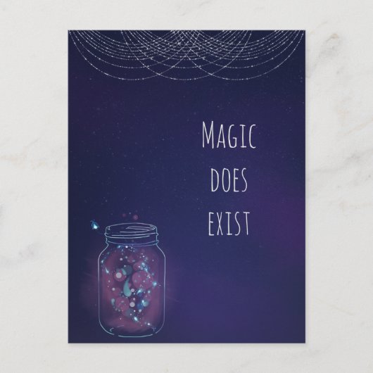 Magie existiert Feuer-Fly-Jar Postkarte (Vorderseite)