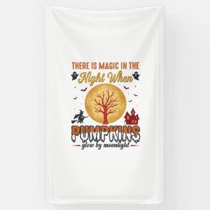 Magie in der Nacht Halloween-Kürbisse Vintage-Desi Banner