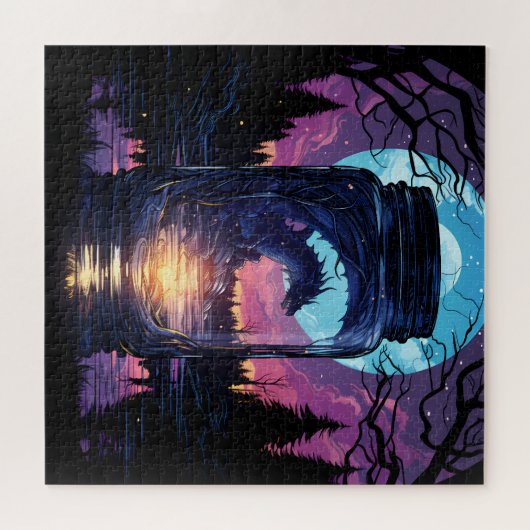 Magie in einem Jar - Mystischer Drache Puzzle (Horizontal)