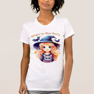 Magie in ihrem Lächeln – Halloween T-Shirt für Fra