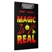 Magie ist echter Halloween Pumpkin Hexe Zauber Wan Klemmbrett (Rechts)