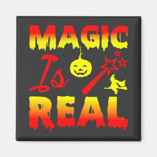Magie ist echter Halloween Pumpkin Hexe Zauber Wan Magnet