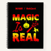 Magie ist echter Halloween Pumpkin Hexe Zauber Wan Notizblock (Vorderseite)