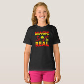 Magie ist echter Halloween Pumpkin Hexe Zauber Wan T-Shirt (Vorne ganz)