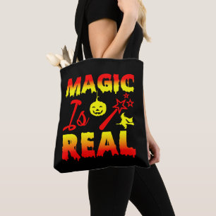 Magie ist echter Halloween Pumpkin Hexe Zauber Wan Tasche
