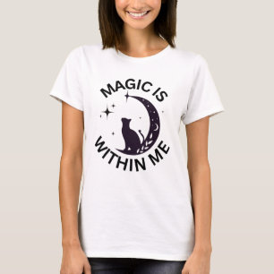 Magie ist in mir Katze + Mond T-Shirt