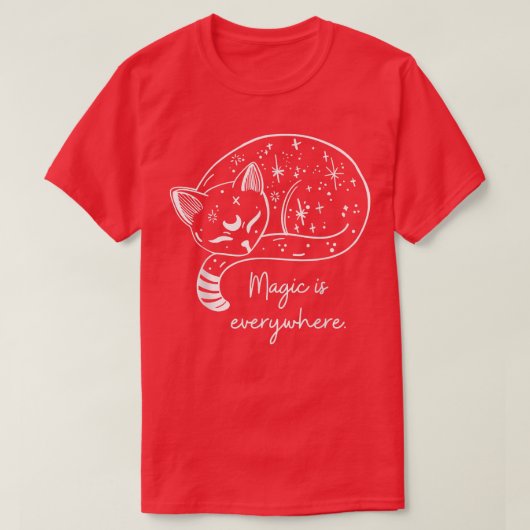 Magie ist überall Cat Witchy T-Shirt lustige Ästhe (Design vorne)