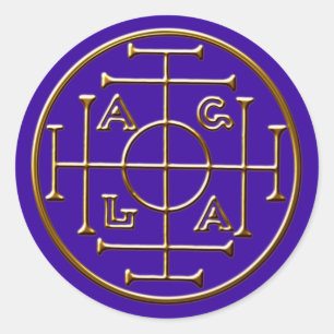 Magie Magic Amulett Erfolg Reichtum langes Leben Runder Aufkleber