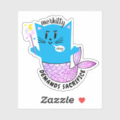 Magie Meerjungfrau Katze Böser Gott personalisiert Aufkleber (Blatt)