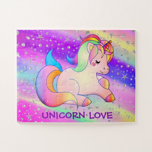 Magie Mein Einhorn Sparkle Silver Stars Puzzle (Horizontal)