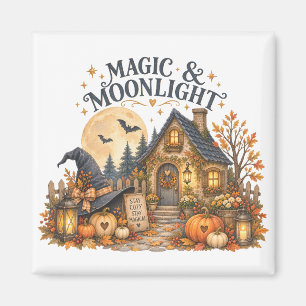 Magie & Mondlicht Gemütliches Cottage Halloween-De Magnet