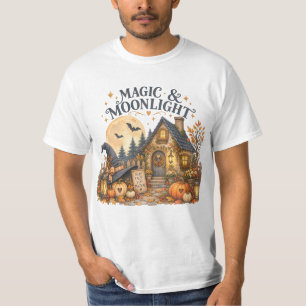 Magie & Mondlicht Gemütliches Cottage Halloween-De T-Shirt