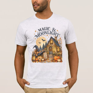 Magie & Mondlicht Gemütliches Cottage Halloween-De T-Shirt