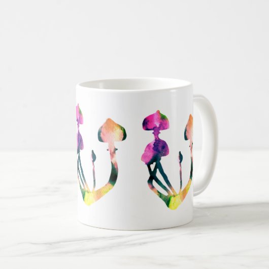 Magie Pilze Wasserfarbe Kaffeetasse (VorderseiteRechts)