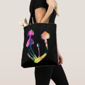 Magie Pilze Wasserfarbe Lila Kunst Tasche (Von Nahem)