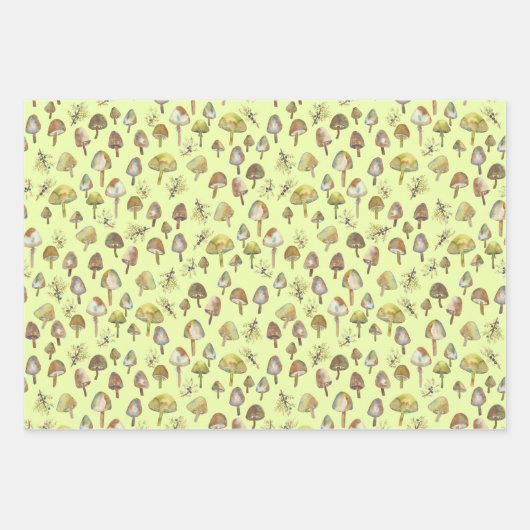 Magie Pilze Wasserfarbenwald Muster Geschenk Geschenkpapier Set (Vorderseite 3)