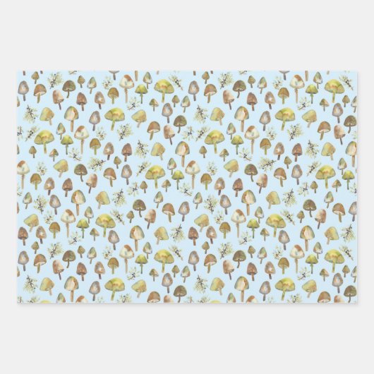 Magie Pilze Wasserfarbenwald Muster Geschenk Geschenkpapier Set (Vorderseite 2)