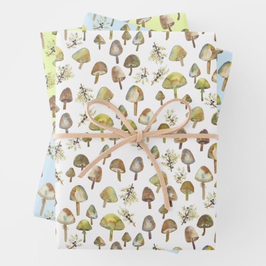 Magie Pilze Wasserfarbenwald Muster Geschenk Geschenkpapier Set (Beispiel)