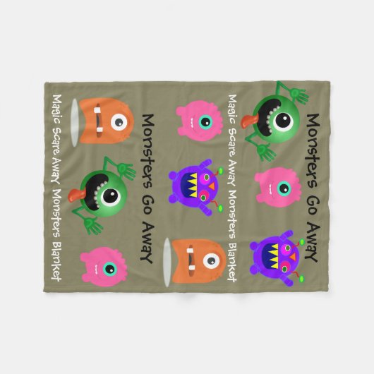Magie-Scare-Away-Monster Fleecedecke (Vorderseite (Horizontal))