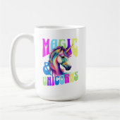 Magie und Einhörner Regenbogenfarben Kaffeetasse (Links)