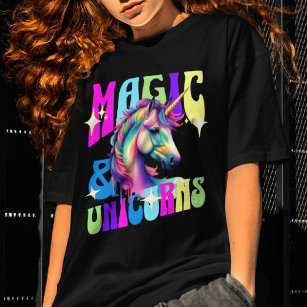 Magie und Einhörner Regenbogenfarben T-Shirt