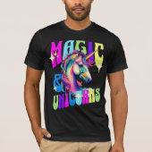 Magie und Einhörner Regenbogenfarben T-Shirt (Vorderseite)
