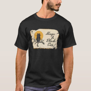 Magie und Schwarze Katzen Vintag Halloween Niedlic T-Shirt