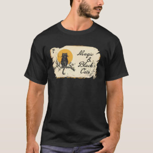 Magie und schwarze Katzen Vintage Halloween Süßes T-Shirt