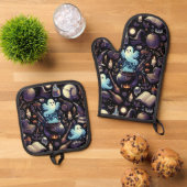 Magie und Zauber Ofenhandschuh & Topflappen-Set (Oben Unten)