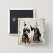 Magier am Karneval in Berlin, 1836 (Farbe Button (Vorne & Hinten)