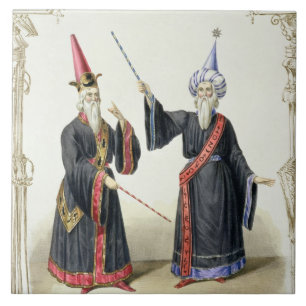 Magier am Karneval in Berlin, 1836 (Farbe Fliese