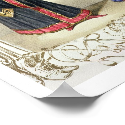 Magier beim Karneval in Berlin, 1836 (Farbe Poster (Ecke)