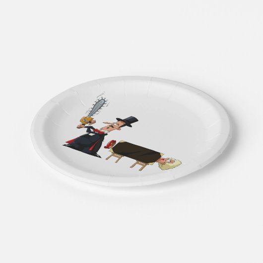 Magier Darstellend Pappteller (Schrägansicht)