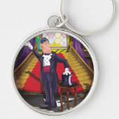 Magier darstellender Zaubertrick auf der Bühne Schlüsselanhänger (Vorne)