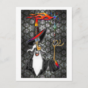 Magier des mystischen Feuerzauberers Postkarte