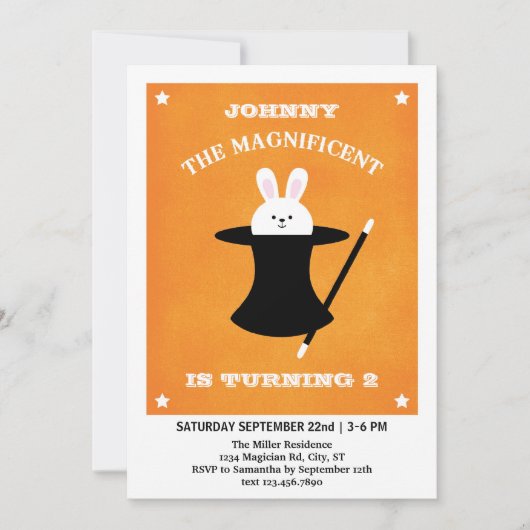 Magier-Geburtstags-Party Einladung (Vorderseite)