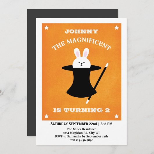 Magier-Geburtstags-Party Einladung (Vorne/Hinten)