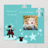 Magier-Geburtstagsfeier Einladung (Vorne/Hinten)