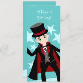 Magier-Geburtstagsfeier Einladung (Vorne/Hinten)