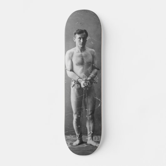 Magier Harry Houdini stehend in den Ketten Skateboard (Vorderseite)