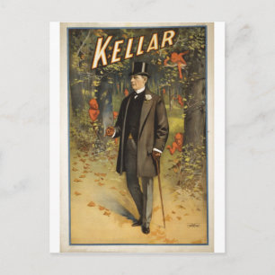 Magier Harry Kellar mit Cane. Postkarte