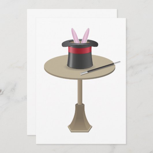 Magier-Kaninchen in einem Hut Einladung (Vorne/Hinten)