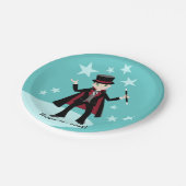 Magier-Kindergeburtstag-Party Pappteller (Schrägansicht)