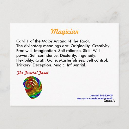 Magier Postkarte (Rückseite)